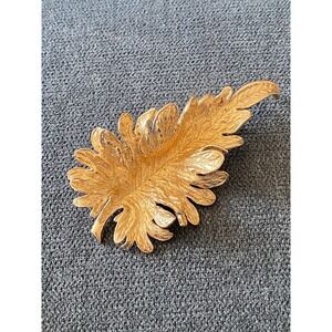 Vintage Nettie Rosenstein Gold Leaf Pin 3-D